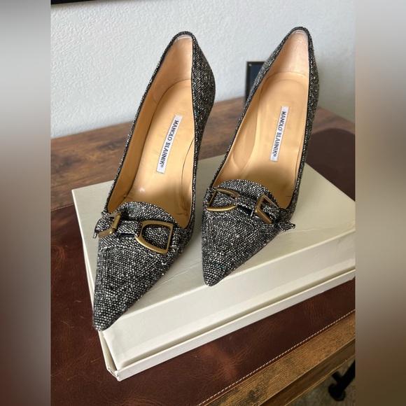 Manolo Blahnik Shoes - Manolo Blahnik Tweed Buckel Pumps (original box)